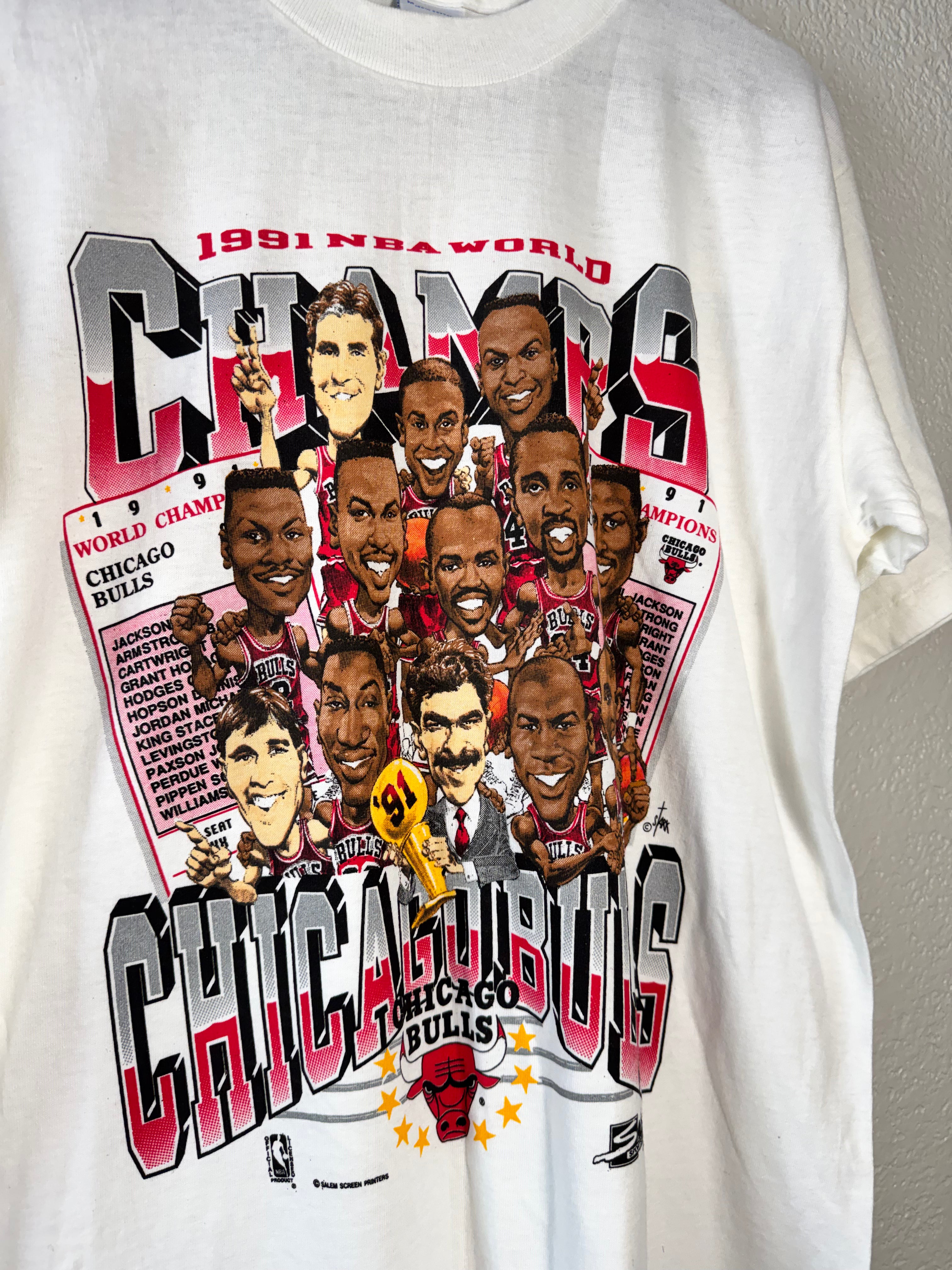 Vintage 1991 Salem Chicago Bulls NBA Champions Shirt Size Medium