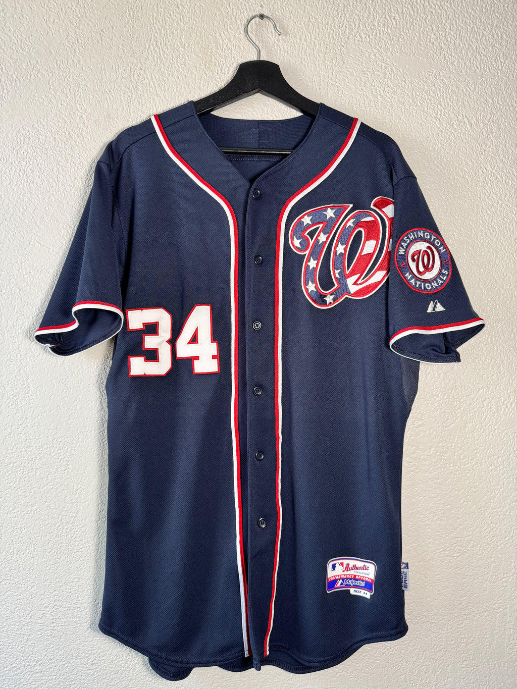BRYCE HARPER AUTHENTIC MAJESTIC COOL BASE WASHINGTON NATIONALS JERSEY SIZE 44 (Large)