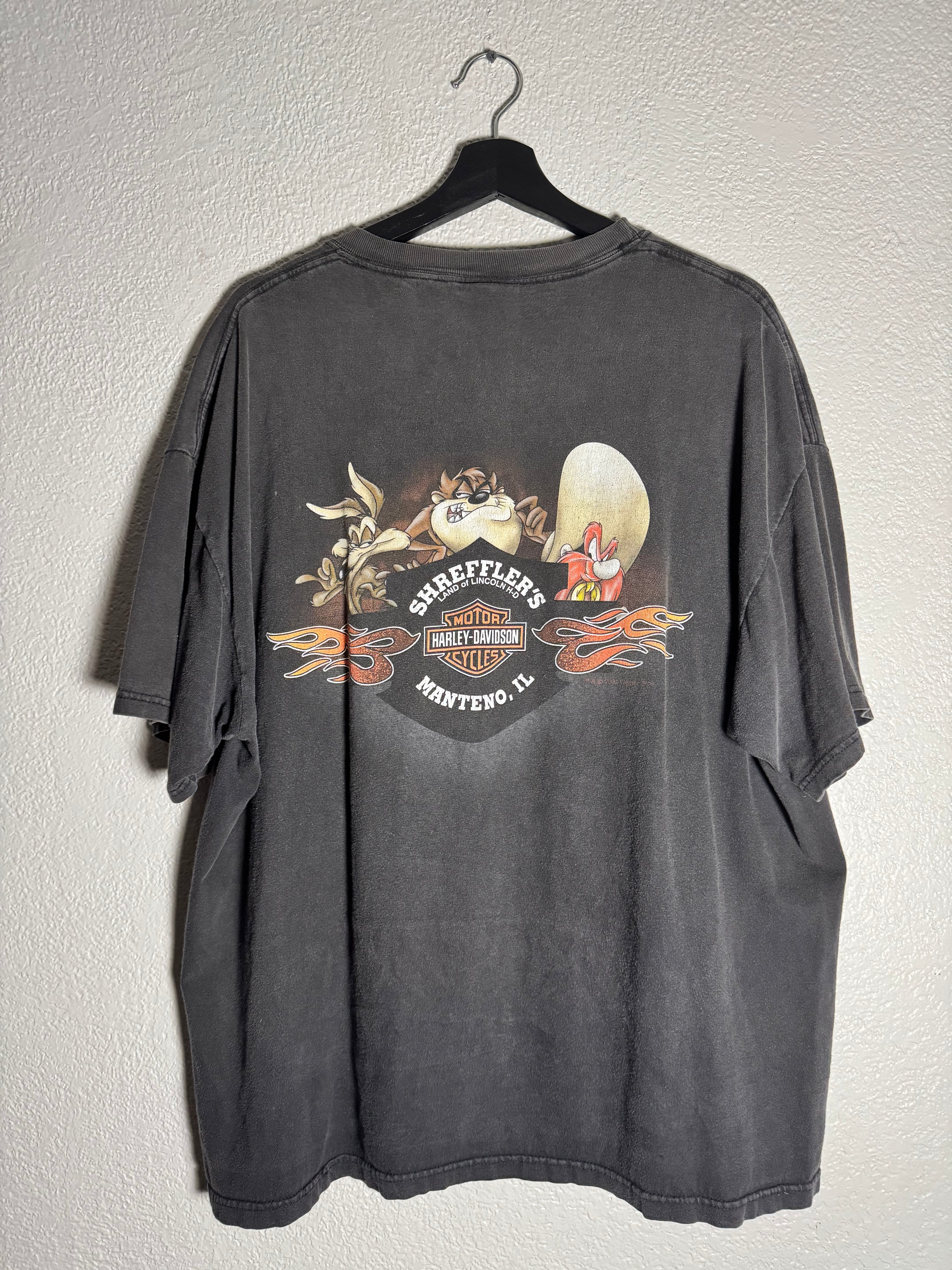 Vintage Harley Davidson 2002 Taz Shirt Size XL (Great Fade)