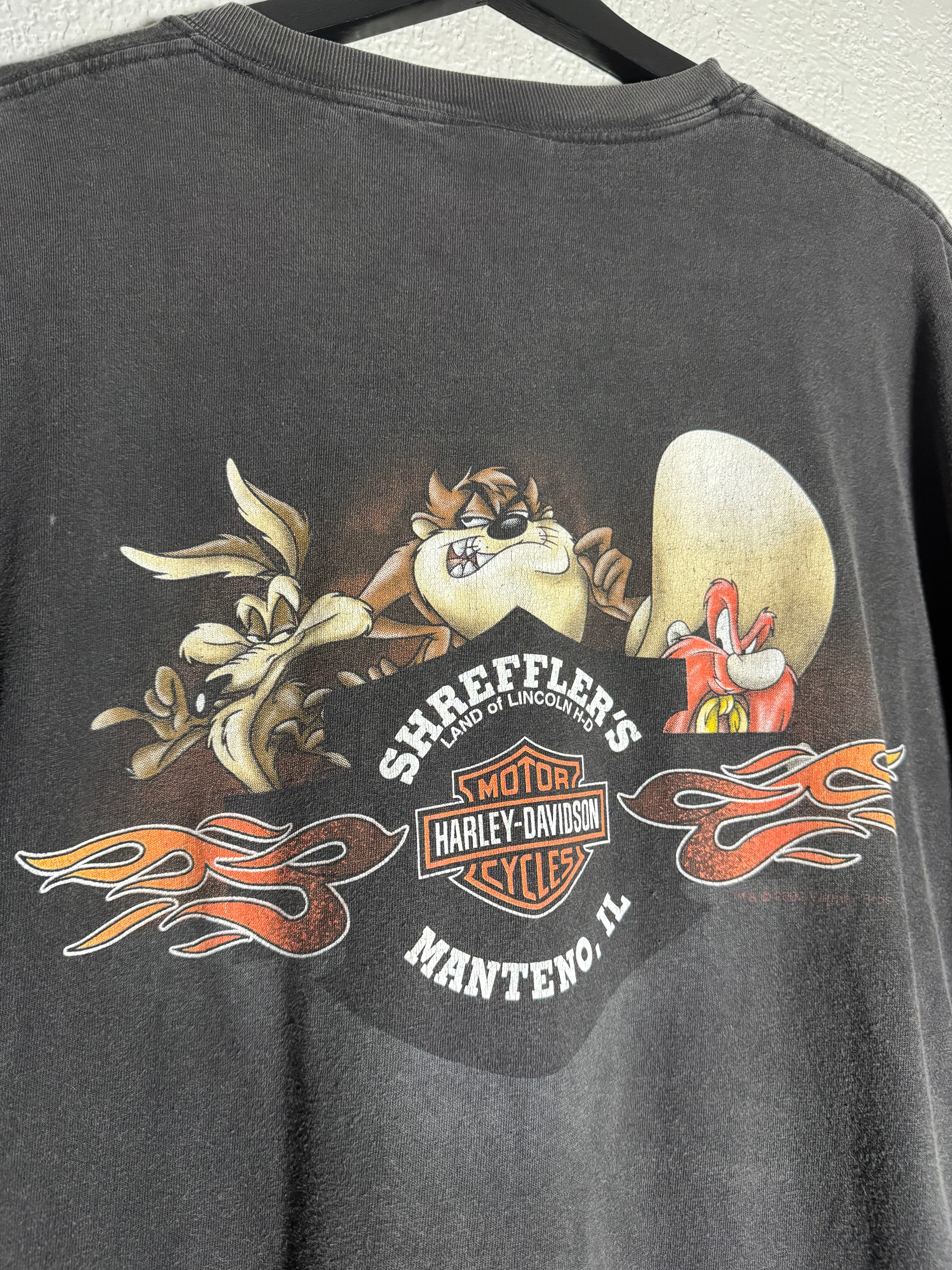 Vintage Harley Davidson 2002 Taz Shirt Size XL (Great Fade)
