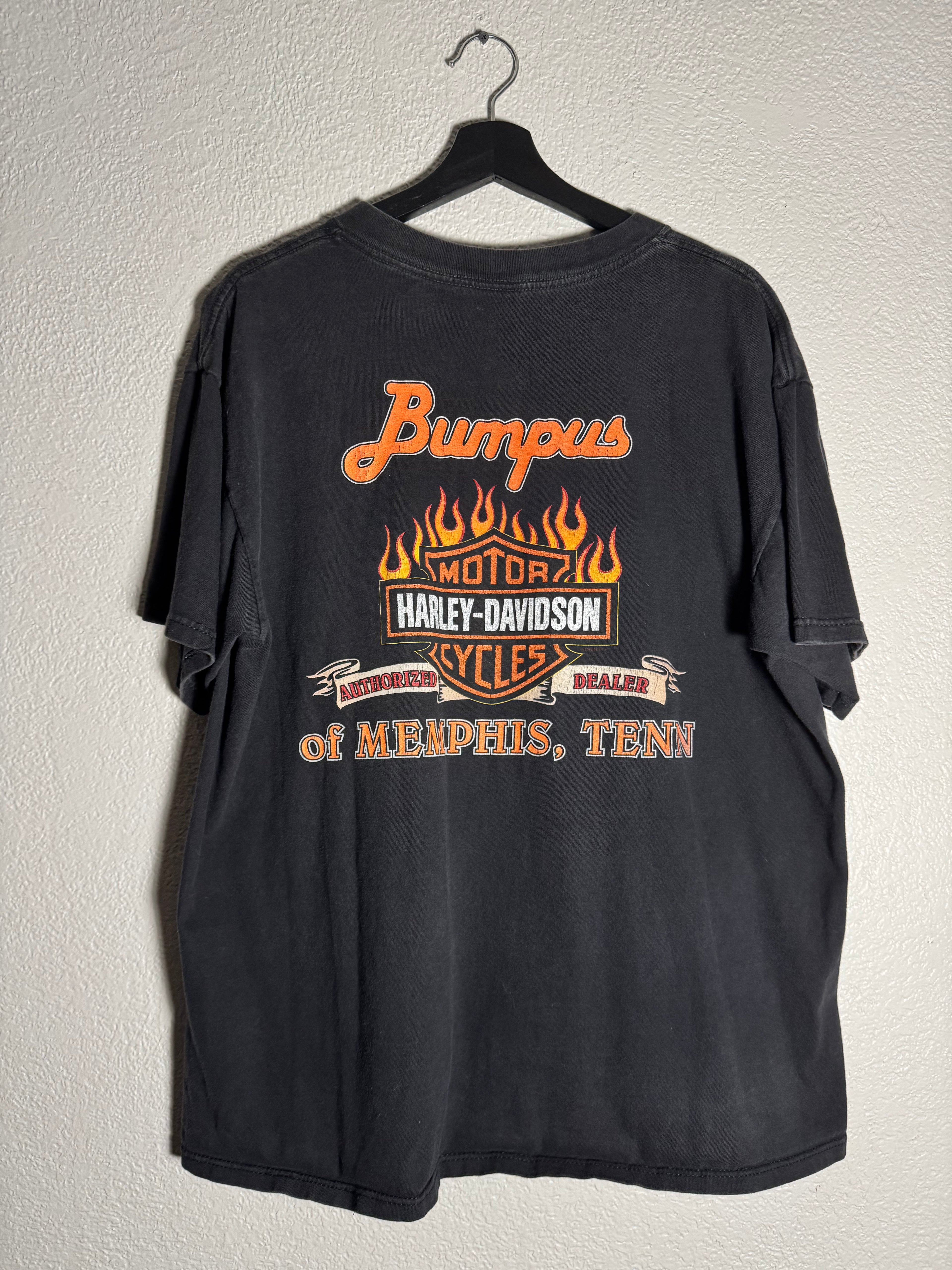 Vintage Harley Davidson 2000 Eagle/Flames Shirt Size XL