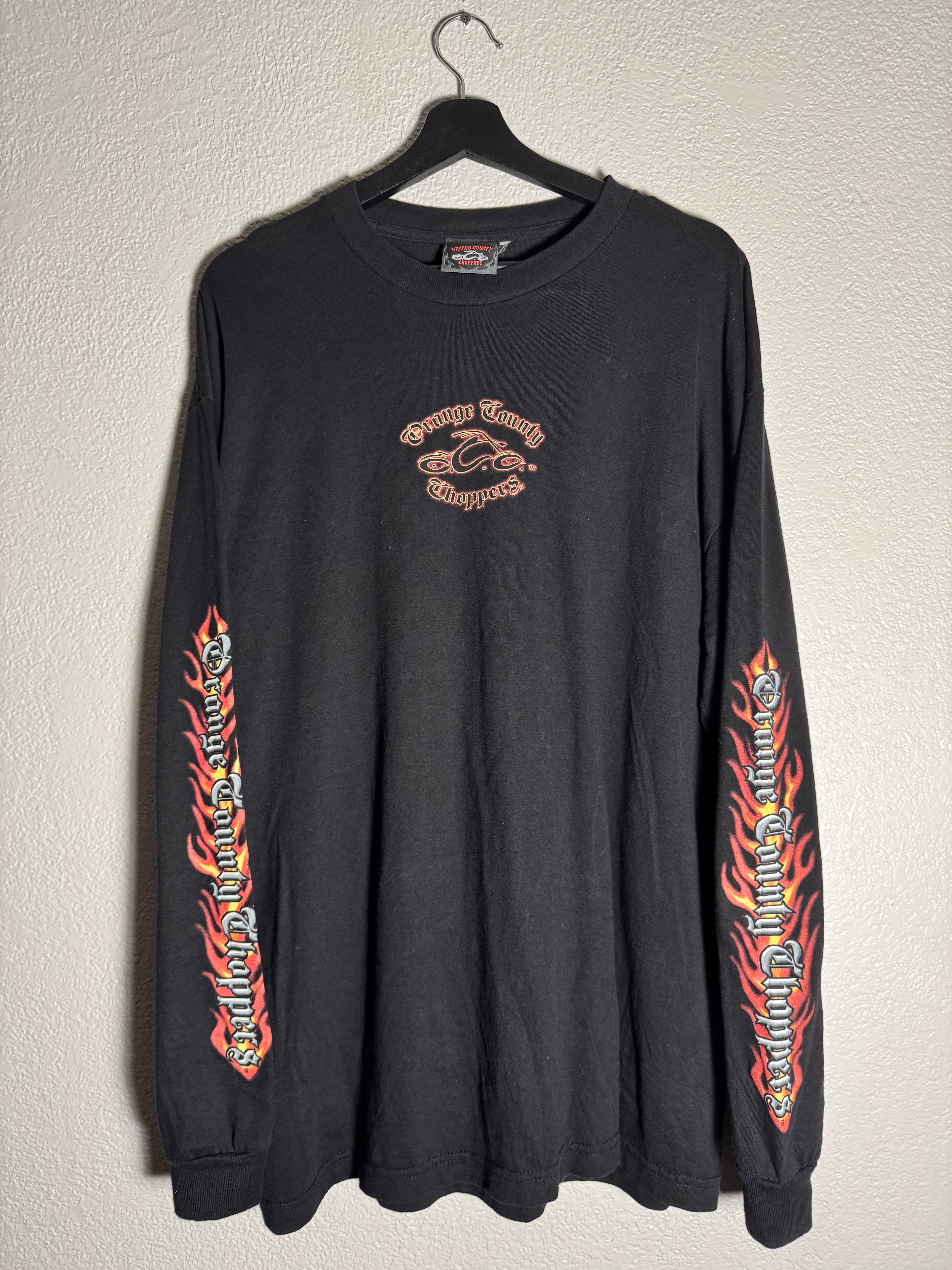 Vintage Orange County Choopers 2002 Long Sleeve Flames Size XL
