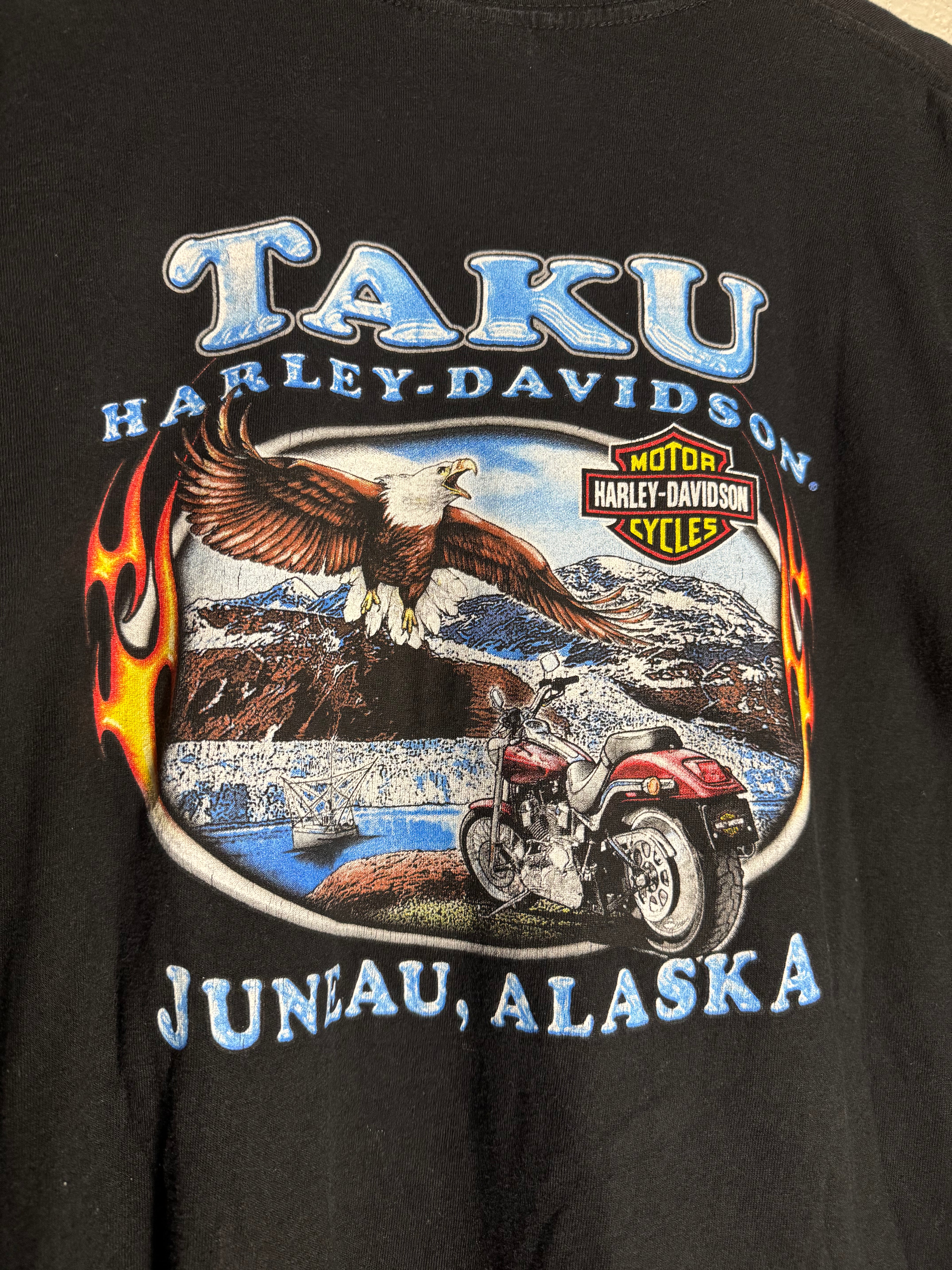Harley Davidson Y2K 2008 Eagle Alaska Shirt Size 2XL